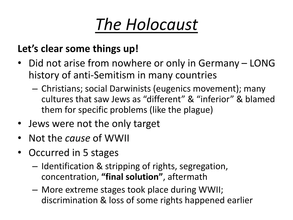 the holocaust