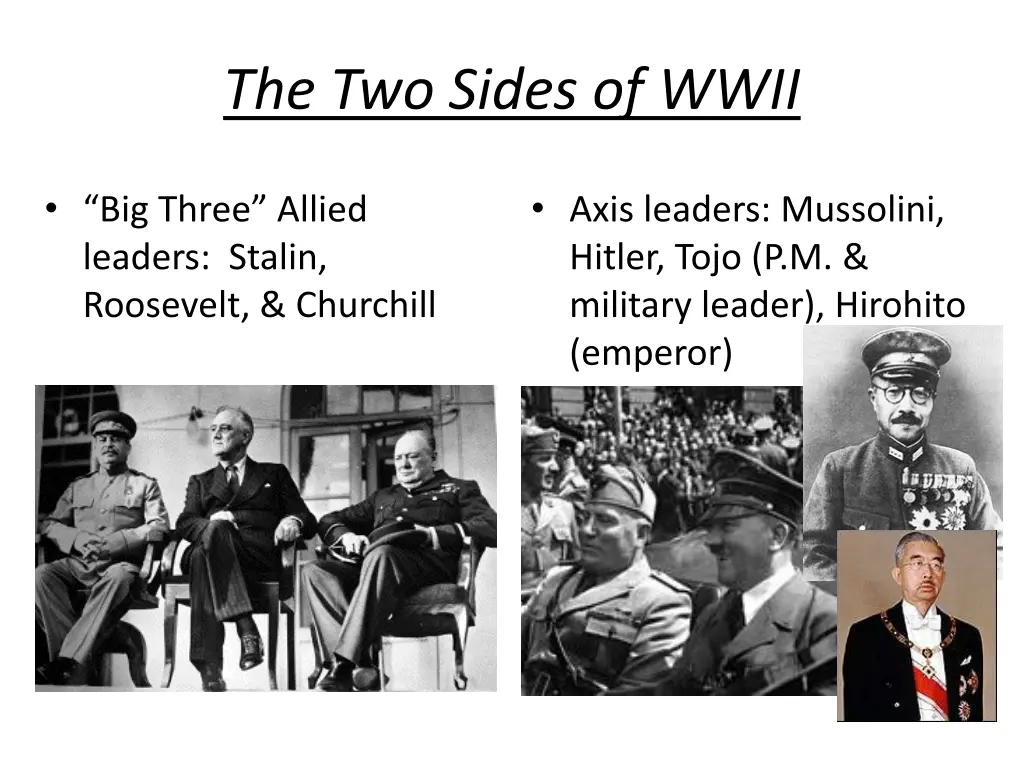 the two sides of wwii