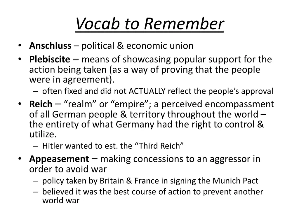 vocab to remember