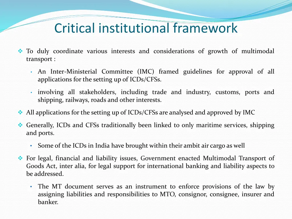 critical institutional framework