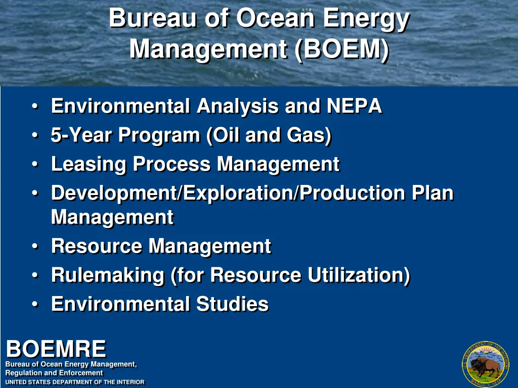 bureau of ocean energy management boem