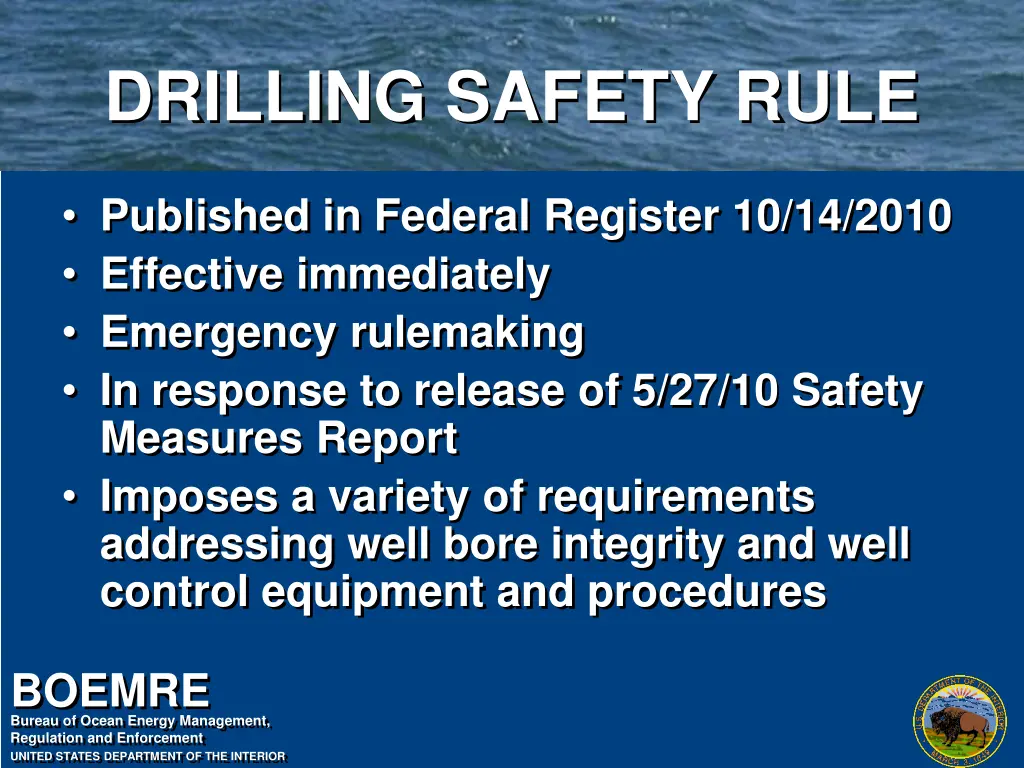 drilling safety rule