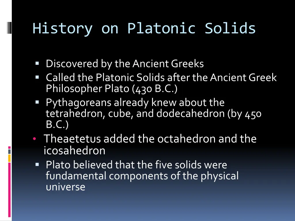 history on platonic solids