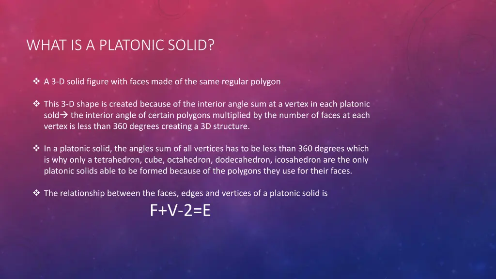 what is a platonic solid