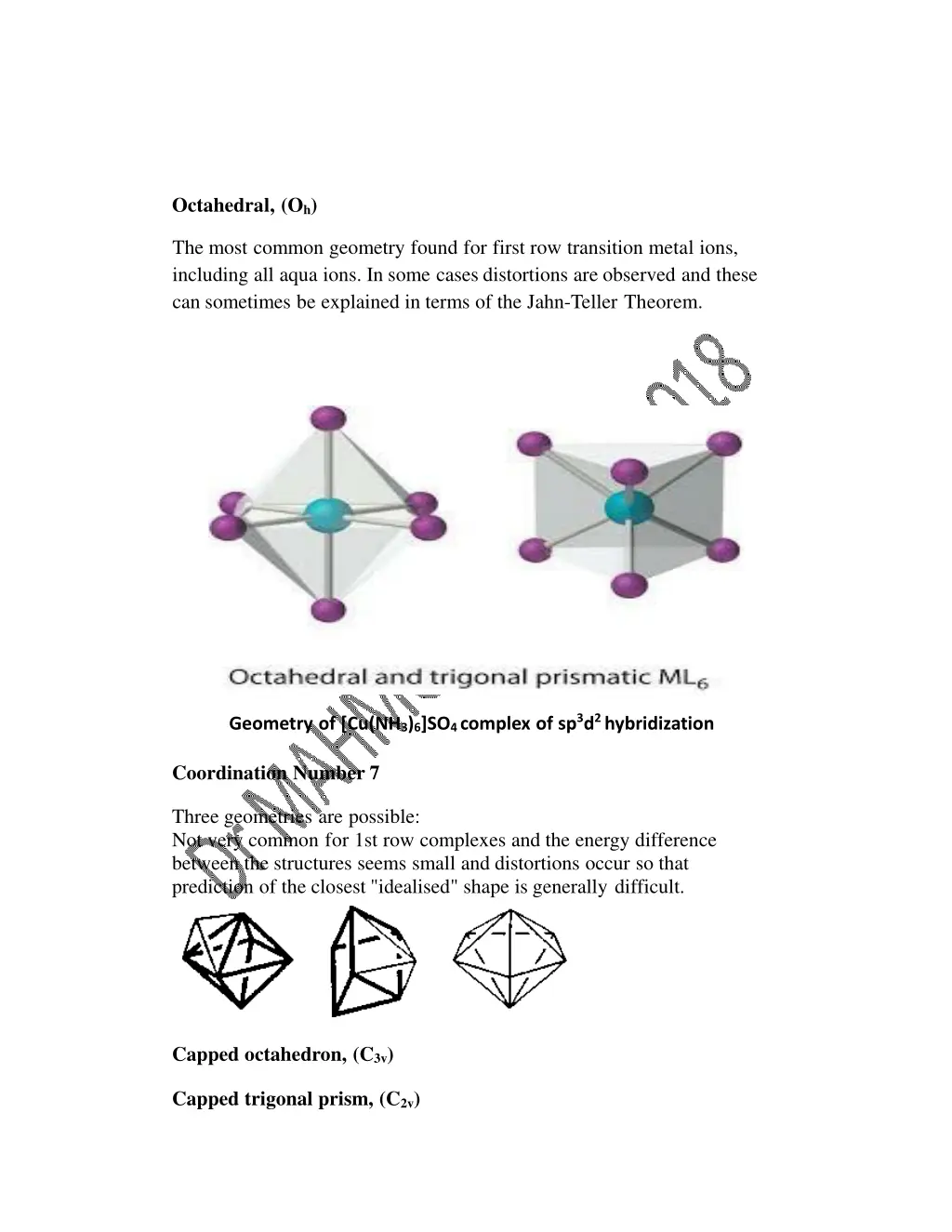 octahedral o h