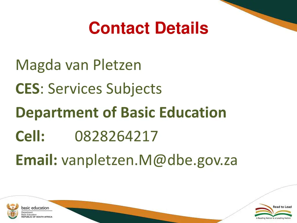 contact details