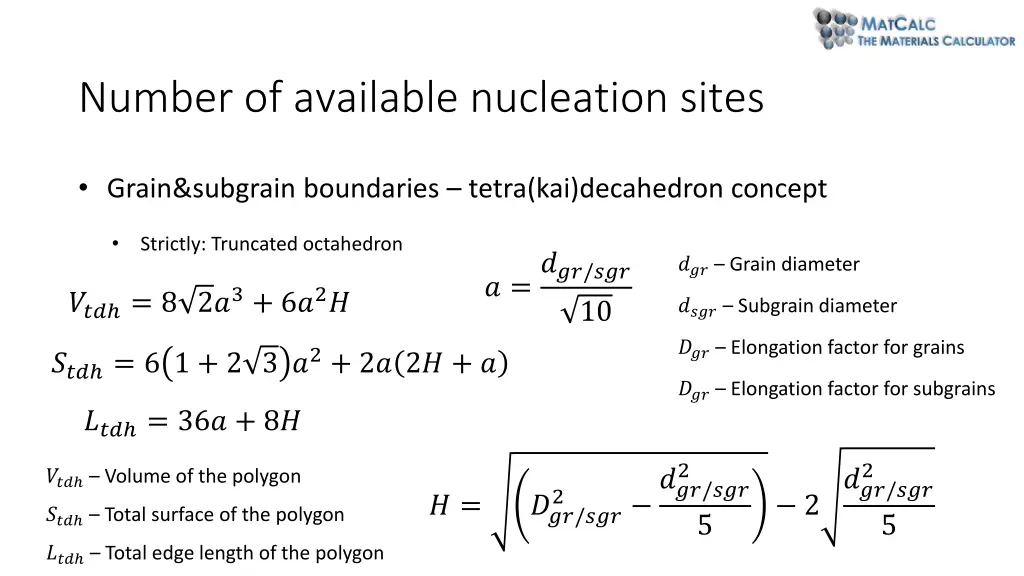 number of available nucleation sites 3