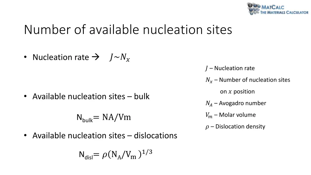 number of available nucleation sites