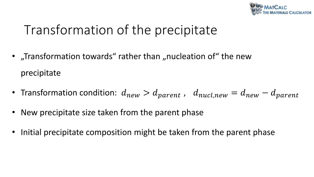 transformation of the precipitate 1