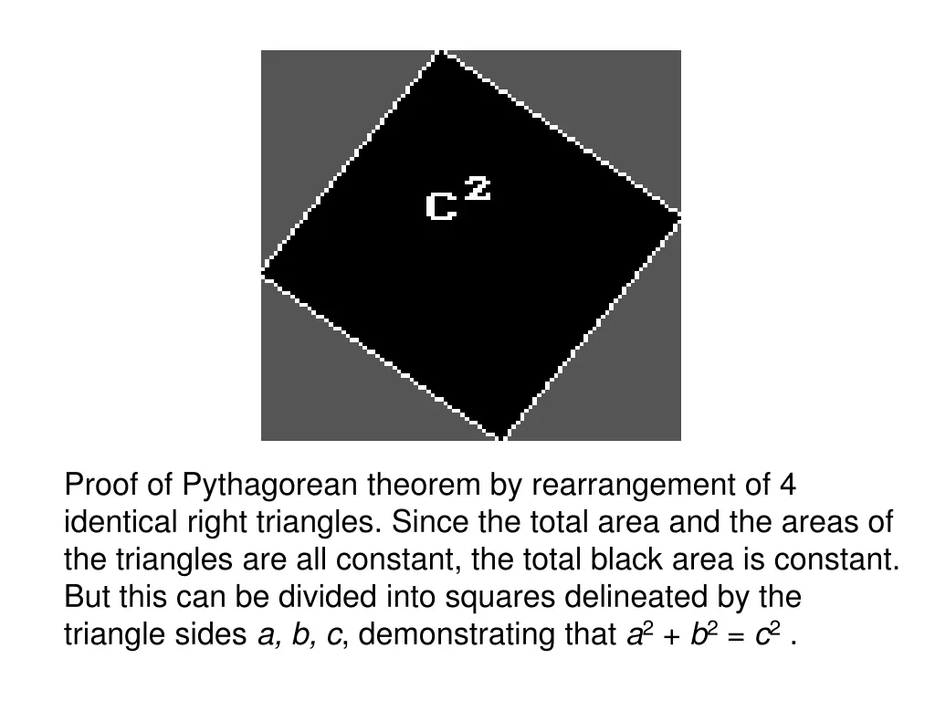 proof of pythagorean theorem by rearrangement