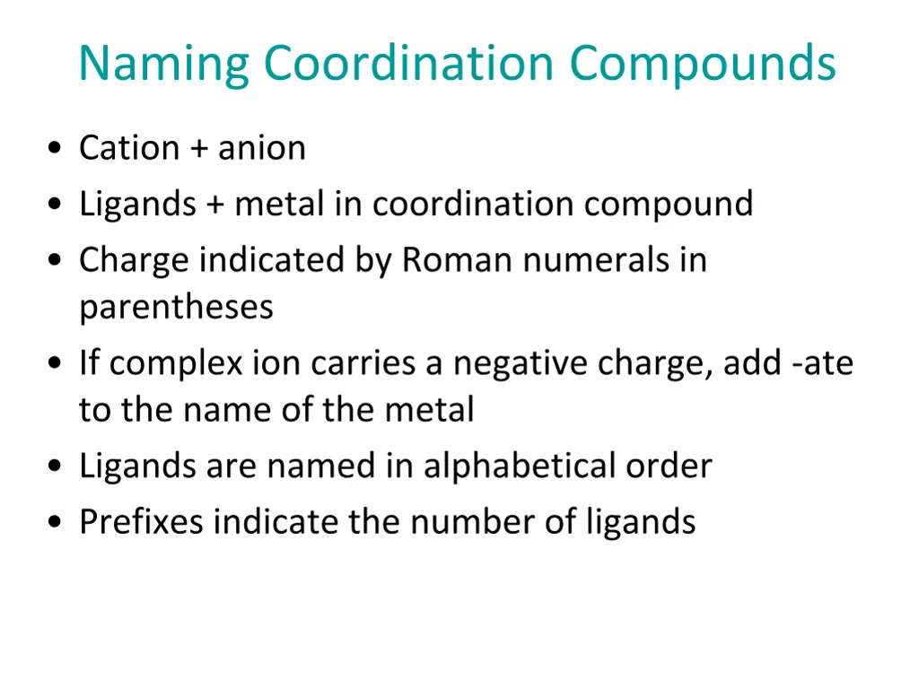 naming coordination compounds