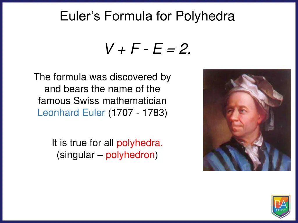 euler s formula for polyhedra