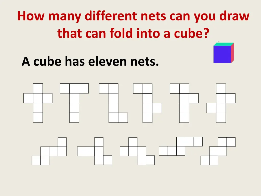 how many different nets can you draw that