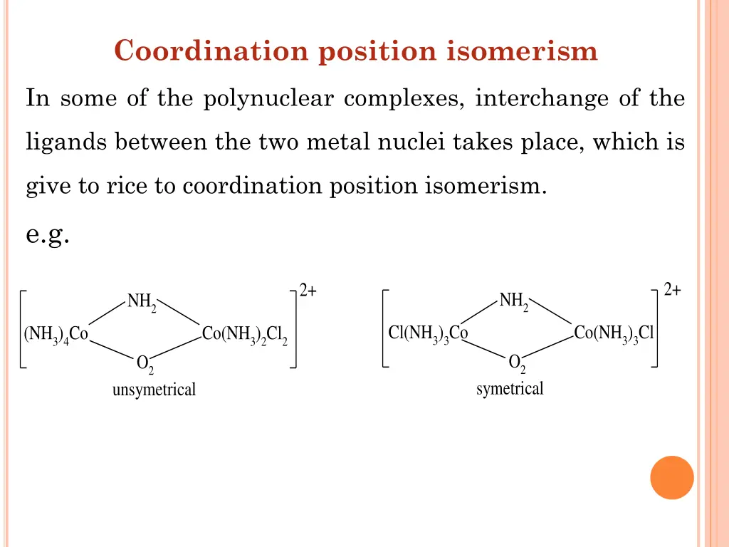 coordination position isomerism