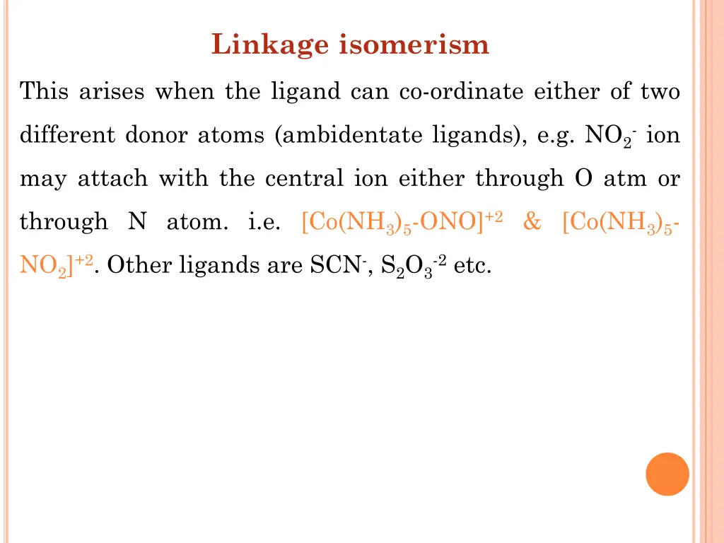 linkage isomerism