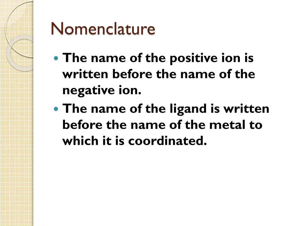 nomenclature