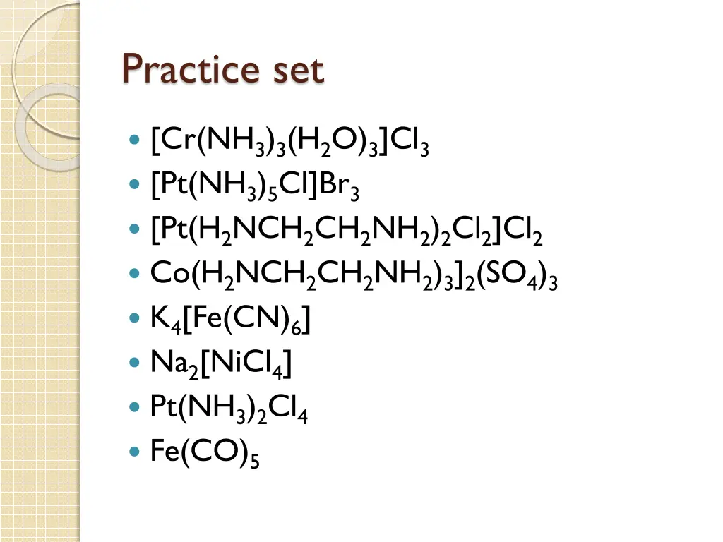 practice set