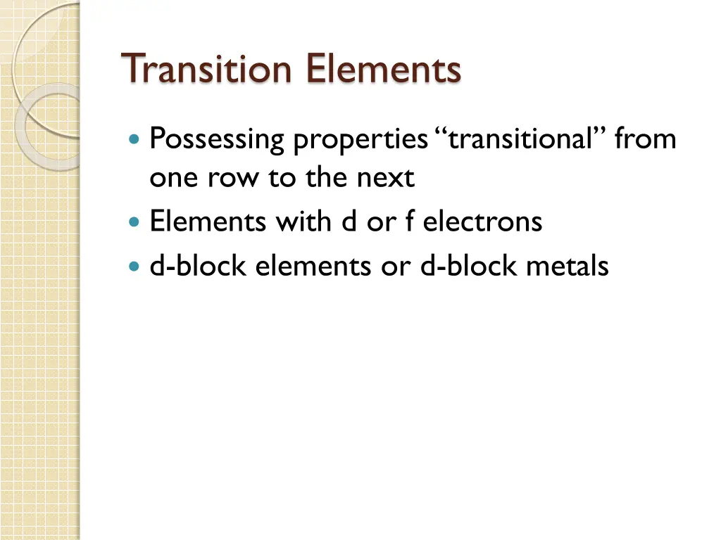 transition elements