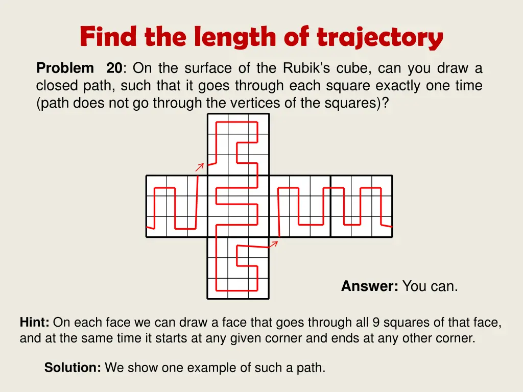 find the length of trajectory problem