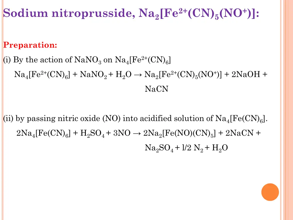 sodium nitroprusside na 2 fe 2 cn 5 no