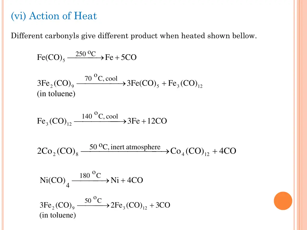 vi action of heat