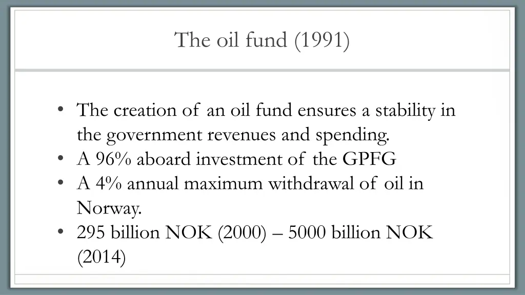 the oil fund 1991