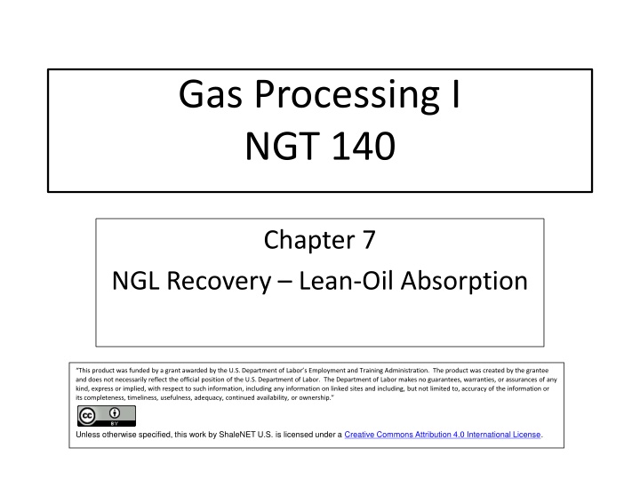 gas processing i ngt 140