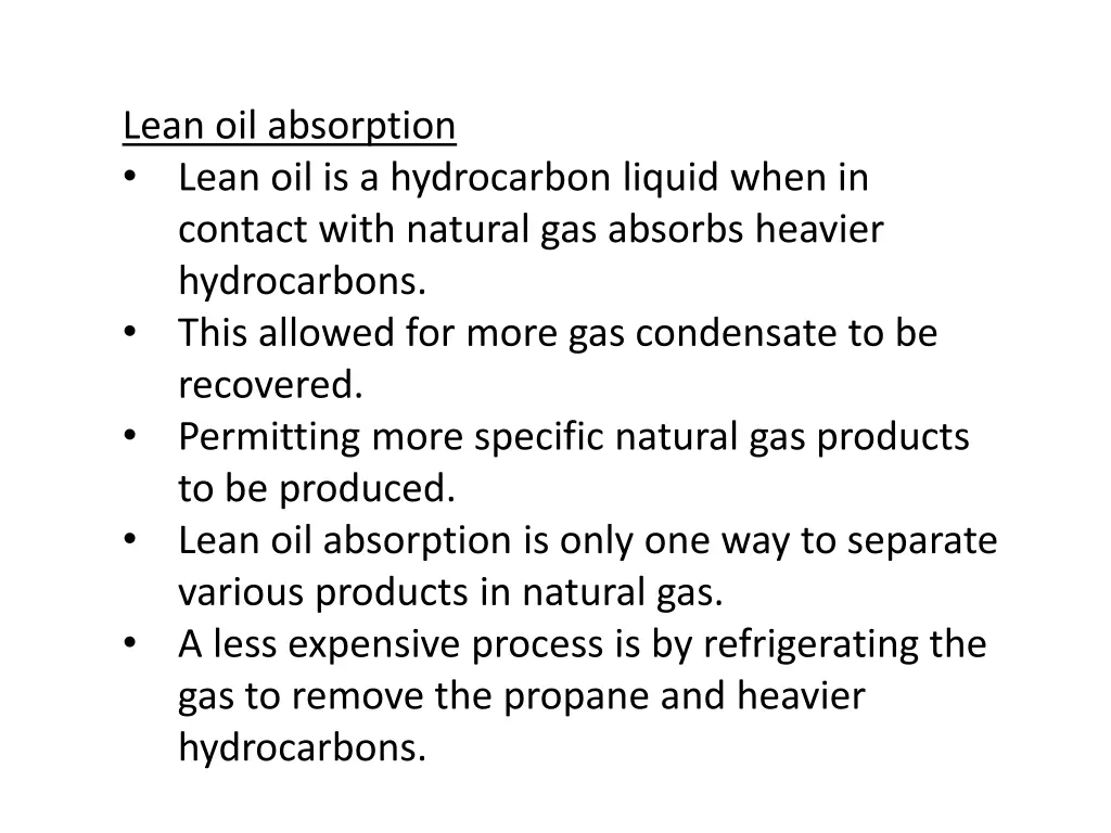 lean oil absorption lean oil is a hydrocarbon