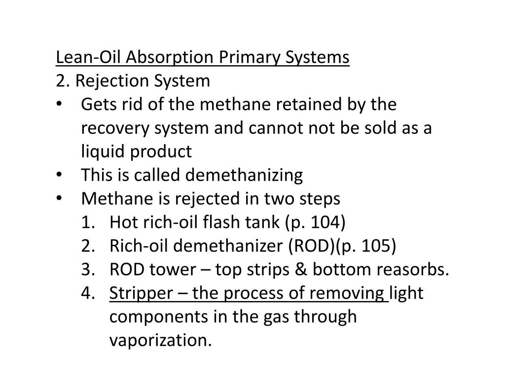 lean oil absorption primary systems 2 rejection 1