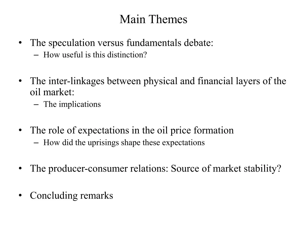 main themes