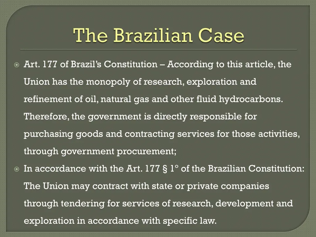 art 177 of brazil s constitution according