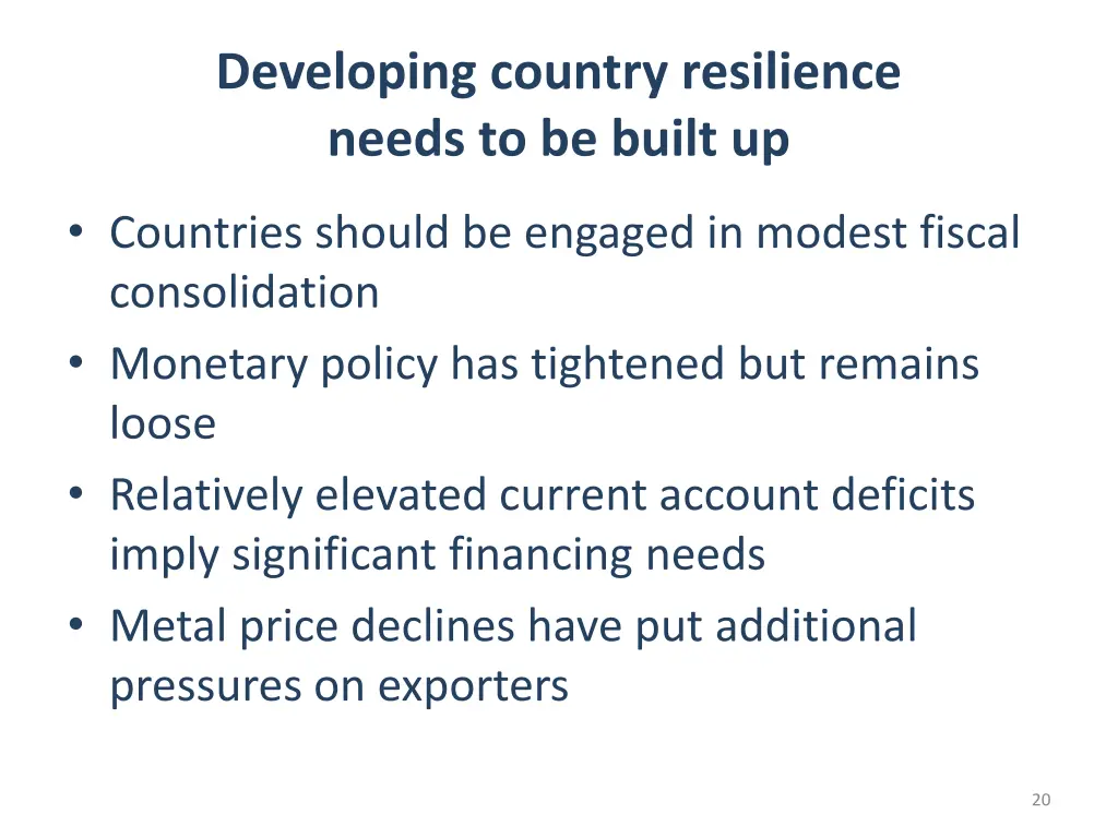 developing country resilience needs to be built up