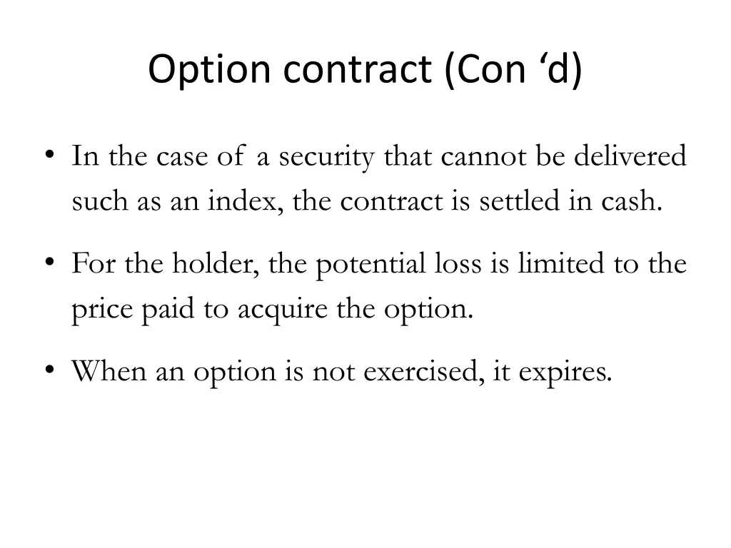 option contract con d