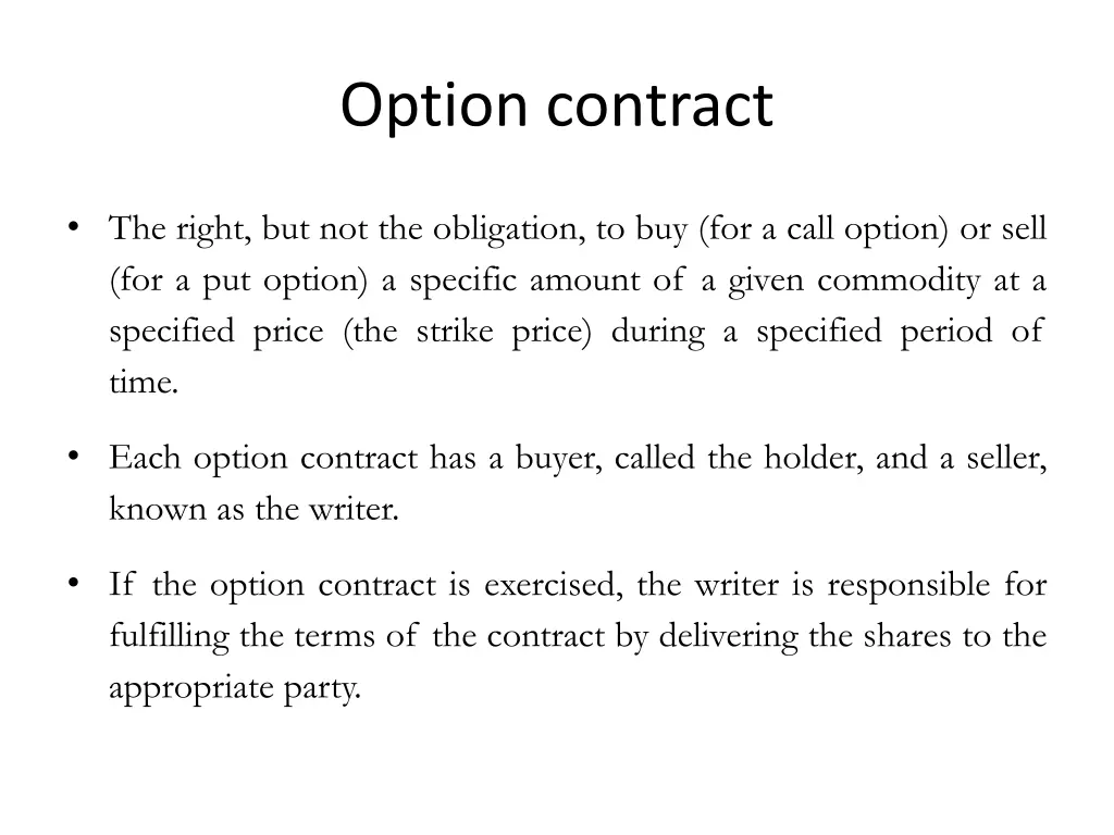 option contract