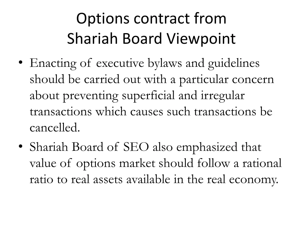 options contract from shariah board viewpoint 1