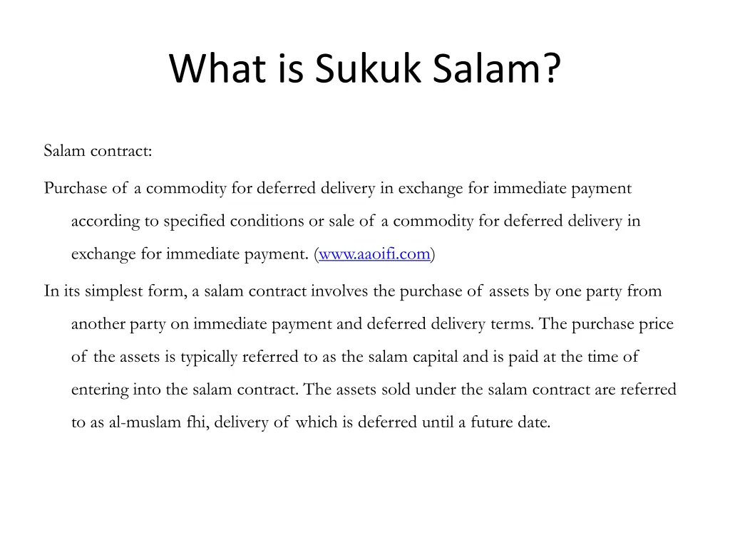 what is sukuk salam