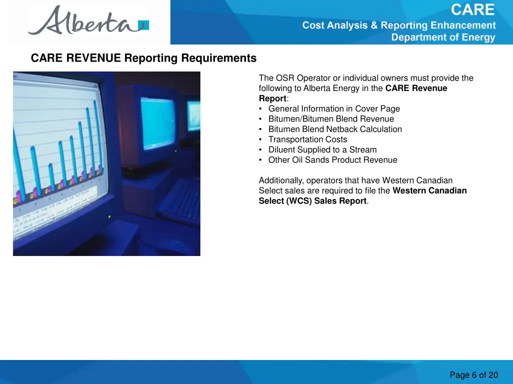 care revenue reporting requirements