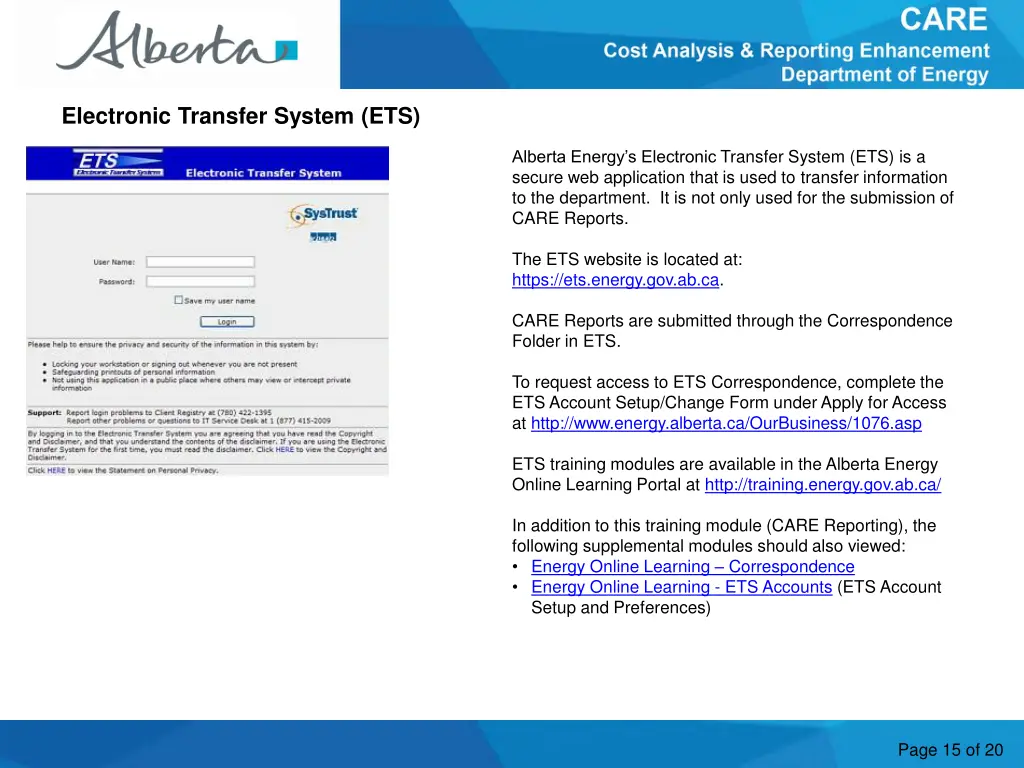 electronic transfer system ets