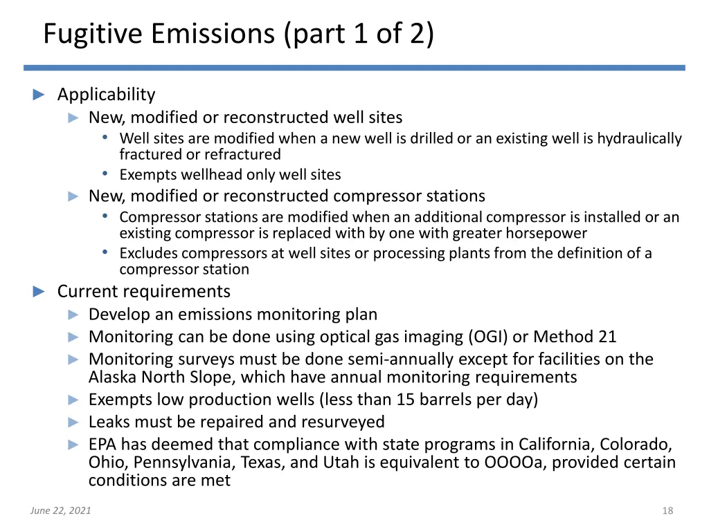 fugitive emissions part 1 of 2