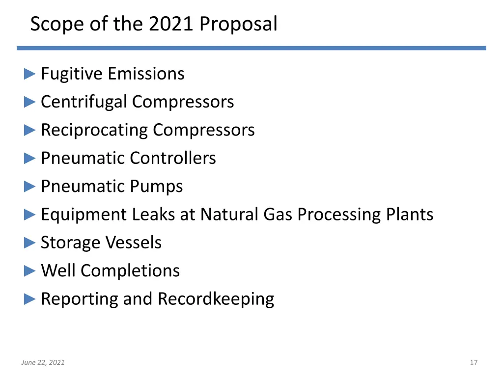 scope of the 2021 proposal