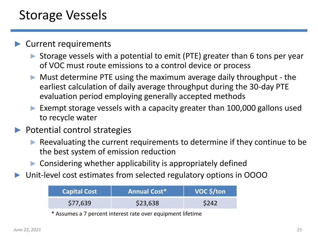 storage vessels