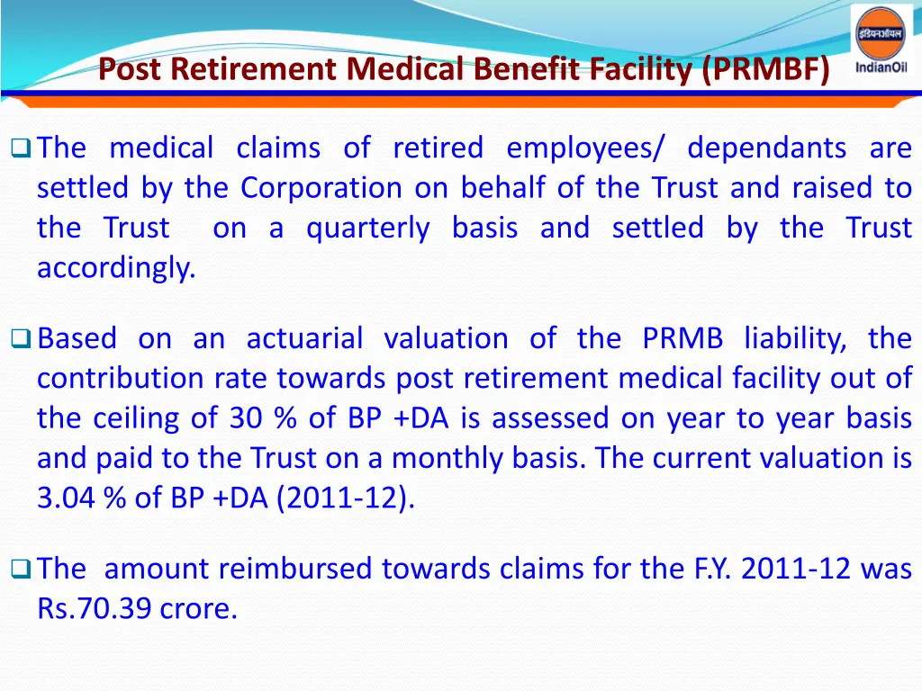 post retirement medical benefit facility prmbf 2