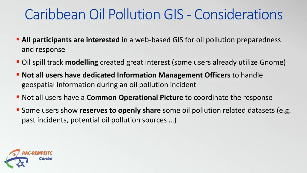 caribbean oil pollution gis considerations