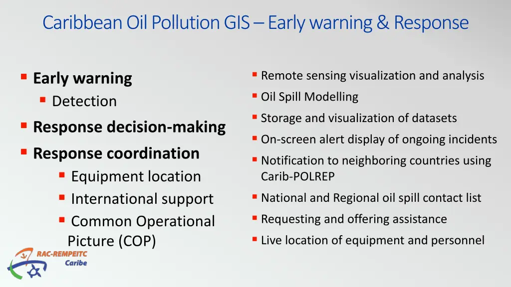 caribbean oil pollution gis early warning response