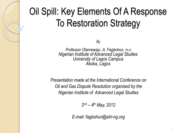 oil spill key elements of a response