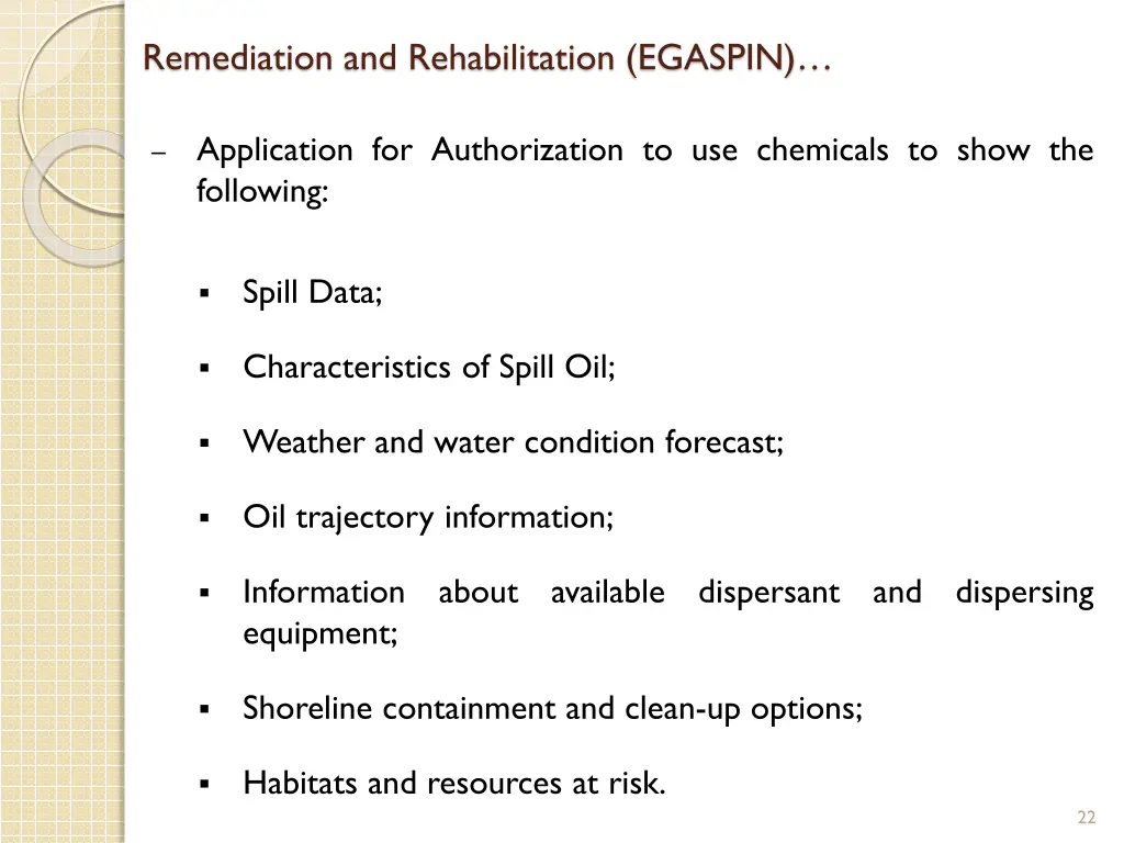 remediation and rehabilitation egaspin 1