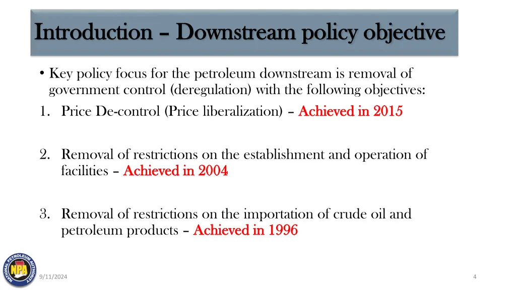 introduction introduction downstream policy