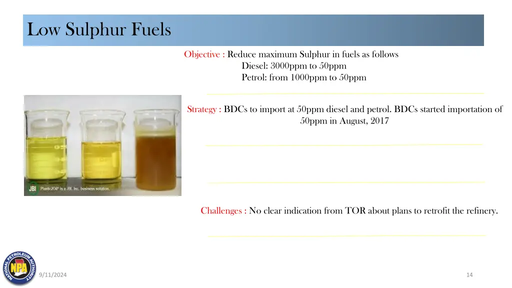 low sulphur fuels