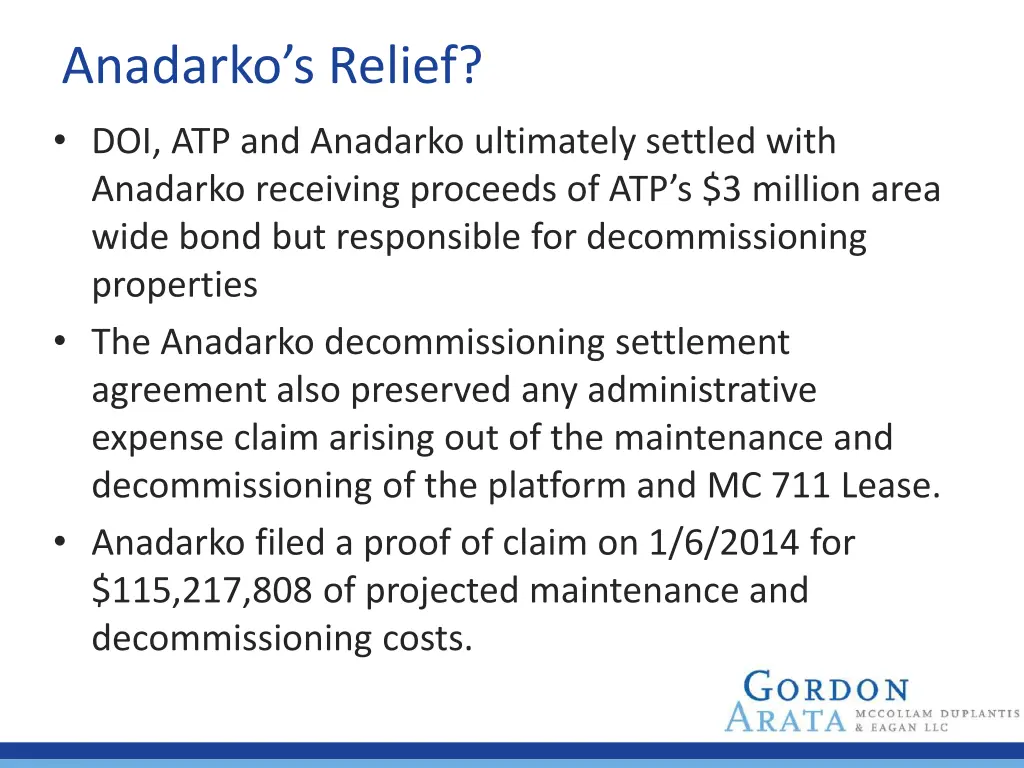 anadarko s relief