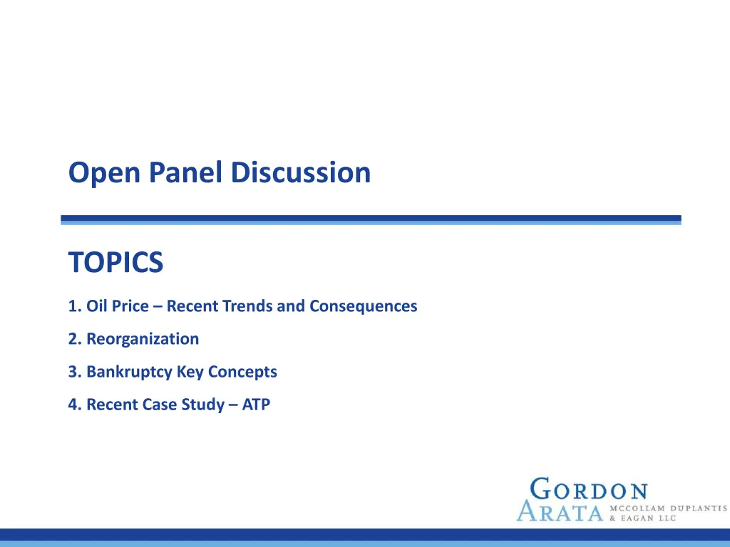 open panel discussion